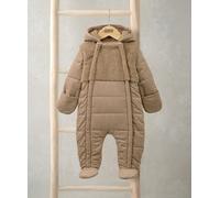 Quilted Cord & Borg Pramsuit with 3D Ears - Brown BROWN 3-6 Months