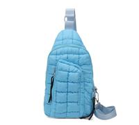 Quilted Crossbody Bags for Women Puffer Shoulder Chest Sling Bag Fanny Pack Puffy Purse Puffer Tote Bag Backpack, Light Blue