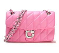 Quilted Crossbody Purse for Women Trendy - Ladies Shoulder Bag Leather Handbag Designer Evening Clutch with Chain Strap, Fuschia, 10.04 inches