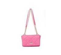 Quilted Diamand Pattern Studs Twist Lock Cross Body Bag JFY Pink One Size