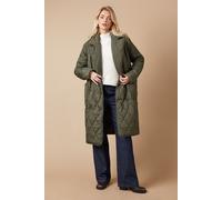 Quilted Diamond Puffer Coat Oasis Khaki 8