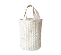 Quilted Diaper Bag Embroidery Tote Bag Cotton Cosmetic Large Capacity Storage Travel Handbag Comfortable And
