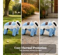 Quilted Dog Jacket with Fleece Lining, M, Blue, Blue | Warm, Dog Coat with attachment loop, Soft, pet clothing, for Winter, Outdoor Walks, Dogs
