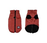 Quilted Down Jacket Fleece Lined Zip Up Red Small 30cm
