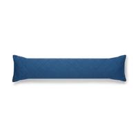 Quilted Draught Excluder Door Draft Stopper - 87x18x15cm - Removable Zipped Cover - Soft Hollowfibre Polyester Filling - Draught Blocker for Doors & Windows (NAVY BLUE 87cm LONG)