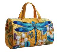 Quilted Duffle Bag,Handmade Retro Book Travel Bags for Everyday Travel,Funny Shopping Work Canvas Bag (E,45x22cm)