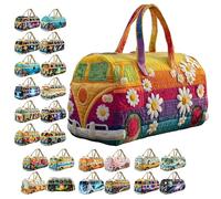 Quilted Duffle Bag Large Travel Gym Bag with Top Handle & Adjustable Strap Weekender Overnight Bag Boho Short Trip Carryall for Vacation Party Hippie Travel Bag Gift Birthday A (16x8x8inch)