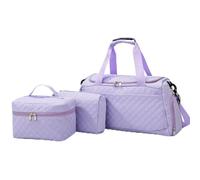 Quilted Duffle Bag Quilted 3Pcs Travel Bag Set | Large Capacity Duffel with Cosmetic Pouch for Weekend(3jiantao zi)