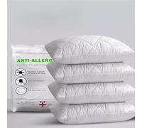Quilted Extra Filled Luxury Bounce Back Bed Pack Hotel Quality Bed Pillow Pair Luxury Firm Support Side Sleeper Pillow Back Neck Pain Relief Support Pillows Hollowfibre Fill 19x29 Inches (1)
