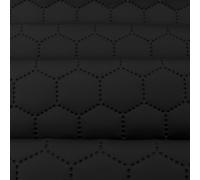 Quilted Faux Leather Fabric - Hexagon Stitch - Black