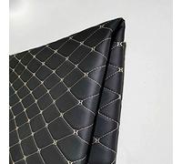Quilted Faux Leather Fabric Vinyl Leatherette for upholstery 1.4x1m Leather fabric Sheet Waterproof faux leather material for DIY Crafts Sewing Car cushion Decorate Chair Sofa (Color:Black rice)