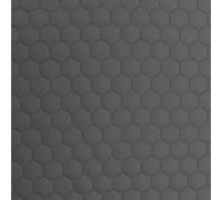 Quilted Faux Leather Hexagon Stitch Car Seating Vehicle Upholstery Fabric by The Metre - Grey
