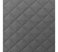 Quilted Faux Leather Single Diamond Medium Fluted Car Seating Vehicle Upholstery Fabric by The Metre - Grey