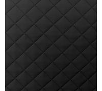 Quilted Faux Leather Single Diamond Medium Fluted Car Seating Vehicle Upholstery Fabric Sold by The Metre - Black