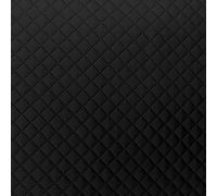 Quilted Faux Leather Single Diamond Small Car Seating Vehicle Upholstery Fabric by The Metre - Black