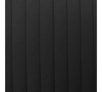 Quilted Faux Leather Vertical Fluted Stripe Car Seating Vehicle Upholstery Fabric by The Metre - Black