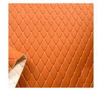 Quilted Faux Leather Vinyl Leather Fabric Waterproof Diamond Stitch Padded Cushion Backing Upholstery for DIY Projects(Oranje,1.6X1m)