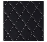 Quilted Faux Leather Vinyl PVC Fabric Waterproof Diamond Stitch Padded Cushion Linen Wadding Backing Upholstery for DIY(Black 1,1.6X2m)