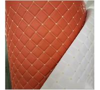 Quilted Faux Leather Vinyl PVC Fabric Waterproof Diamond Stitch Padded Cushion Linen Wadding Backing Upholstery DIY Crafts(Orange,1.6x5m)