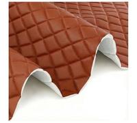 Quilted Faux Leather Vinyl PVC Leather Fabric Waterproof Diamond Stitch Padded Cushion Linen Wadding Backing Upholstery