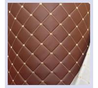 Quilted Faux Leather Vinyl PVC Leather Fabric Waterproof Faux Leather Fabric Diamond Stitch Padded Cushion Linen Wadding Backing Upholstery(Brown,1.6x3m)