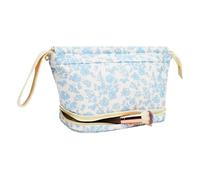 Quilted Floral Cosmetic Bag Makeup Organizer Toiletry Bag for Women Girls (Blue) (style1)