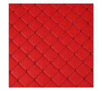 Quilted Foam Fabric Faux Leather Thick Sponge Backing Diamond Fluted Car Seating Vehicle Upholstery for Car Headliner(Red,1.6X1m)