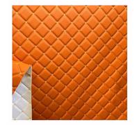 Quilted Foam Fabric Faux Leather Thick Sponge Backing Diamond Fluted Car Seating Vehicle Upholstery for Car Headliner(Oranje,1.6X1m)