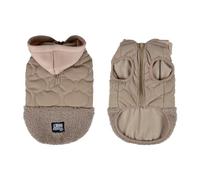 Quilted Hooded Coat Zip Teddy Fleece Lined M/35 cm Beige