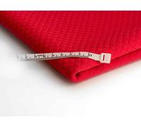 Quilted Jersey Knitted Fabric Small Cheques 50 x 150 cm (Red)