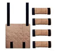 Quilted ladder step covers 4pc for bunk bed ladders, polyester treads with secure adjustable straps, washable fabric, non slip hold, quiet climb protection for dorms and RVs