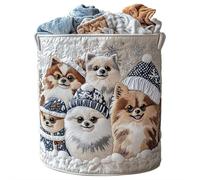 Quilted Laundry Basket with Handles,Quilted Cute Cat Fabric Storage Hamper,Boho Floral Fabric Storage Hamper,Large SoftQuilted Laundr y Basket for Nursery, Bedroom, Laundry Room,Clothes & Toys