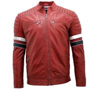 Quilted Leather Racing Jacket-Madrid Infinity Leather Red XXL