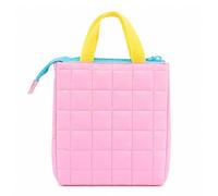 Quilted Lunch Bag - Pink - Making It Easy to Carry Your Essentials While Keeping Everything Fresh On The Go - Outer: 100% Nylon (Exclusive of Trimmings) - Inner: EPE Foam + PEVA