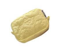 Quilted Makeup Bag Candy Color Makeup Bag Dacron Large Capacity Storage Bag Portable Soft Cosmetic Handbag Women's(Gold)