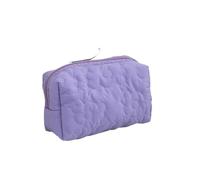 Quilted Makeup Bag Candy Color Makeup Bag Dacron Large Capacity Storage Bag Portable Soft Cosmetic Handbag Women's(Blue)