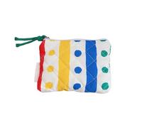 Quilted Makeup Bag Cotton Coin Purse Cute Flower Pattern Portable Storage Bag Change Pocket for Women Girls Makeup