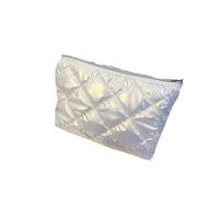 Quilted Makeup Bag Travel Makeup Bag for Women, Large Capacity, Hand - Held, High End Cosmetic Organizer for Women(White01)
