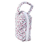 Quilted Makeup Bag with Zipper Flower Print Toiletry Bag Handbag Functional Travel Storage Case Cosmetic Bag for Women