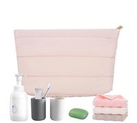 Quilted Makeup Pouch,New Casual Commuter Clutch Bag Quilted Pouch - Cotton Cosmetic Bag, Fashionable Small Quilted Pouch for Keys, Makeup, Traveling Or Business Trips