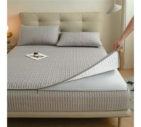 Quilted Mattress Cover, Breathable Zip Up Encasement, Washable Fitted Protector, Anti-Dust, Single Bed 90x190cm, Customizable Topper for Optimal Comfort
