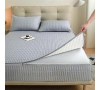 Quilted Mattress Cover Protector, Breathable Zip Up Encasement, Washable, Customizable Fitted Sheet for Single Bed, Dust Mite Resistant, Durable, Soft Fabric