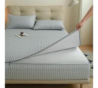Quilted Mattress Cover Protector, Breathable Zip Up Encasement, Washable, Customizable Fitted Sheet for Single Bed, Dust Mite Resistant, Durable, Soft Fabric