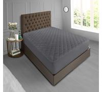 Quilted Mattress Protector Charcoal Grey Breathable Mattress Pad Deep Fitted Mattres Cover Anti Allergy Super Soft Cosy Quilted Mattress Protectors (Double - 137x190+30cm)
