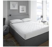Quilted Mattress Protector Double Bed, Warm Quilted Fitted Mattress Cover Bed Pad, White