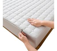 Quilted Mattress Protector King Double Single Bed with Zipper, Closure Full Encasement Covers, Breathable Machine Washable(White,80x200x10cm)