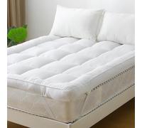 Quilted Mattress Topper with Elasticated Corner Strap for Secure Fit, Extra Deep Hotel Quality Breathable Topper Supersoft (10cm, Single - 90 X190)