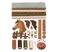 Quilted Mug Cosy Sewing Kit Beginner Craft Gift Pig Highland Cow Horse | Complete Materials, Illustrated Steps, Sturdy Canvas, Fade Resistant, Washable, Kitchen Dining Table, Hobbyists
