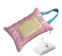 Quilted Nappy Pouch - Portable Wipe Dispenser Bag, Double Layer Travel Case with Seat Hooks for Car and Stroller, Water Resistant Toiletry Storage for Commuting, Nursery and Camping