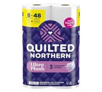 Quilted Northern Ultra Plush Toilet Paper, 8 Super Mega Rolls = 48 Regular Rolls, 3X Thicker*, 3 Ply Soft Toilet Tissue
